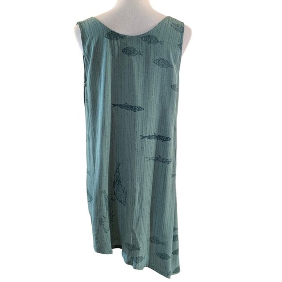 ENDLESS KNOT ART Green Fish Layered 2 Pc Asymmetrical Sleeveless & Jacket Tunic - Picture 4 of 6